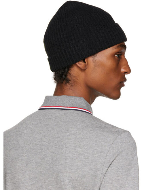 MONCLER Black & Khaki Wool Beanie