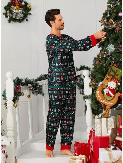 Shein Men Family Matching Christmas Print PJ Set