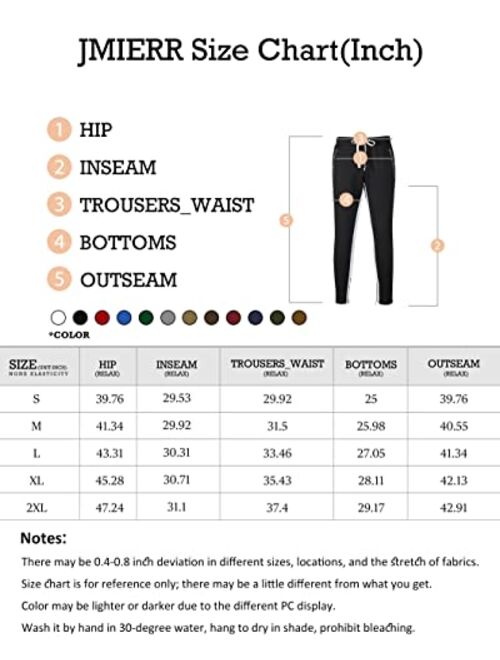 JMIERR Men's Joggers Pants Elastic Waist Drawstring Tapered Sweatpants Lightweight Track Pants with Zipper Pockets