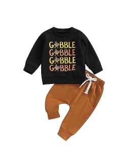 LIOMENGZI Baby Boy Halloween Pants Outfits Long Shirts Pumpkin Sweatshirt Pants Infant Boys Fall Halloween Clothes Set