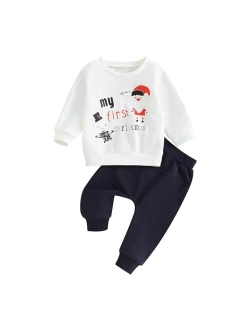 LIOMENGZI Baby Boy Halloween Pants Outfits Long Shirts Pumpkin Sweatshirt Pants Infant Boys Fall Halloween Clothes Set