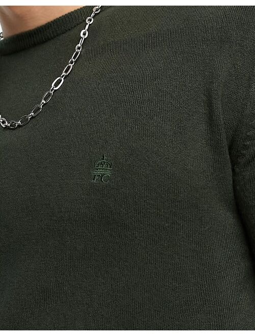 French Connection soft touch crew neck sweater in dark green