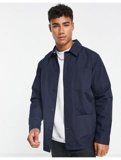 lined utility jacket in navy