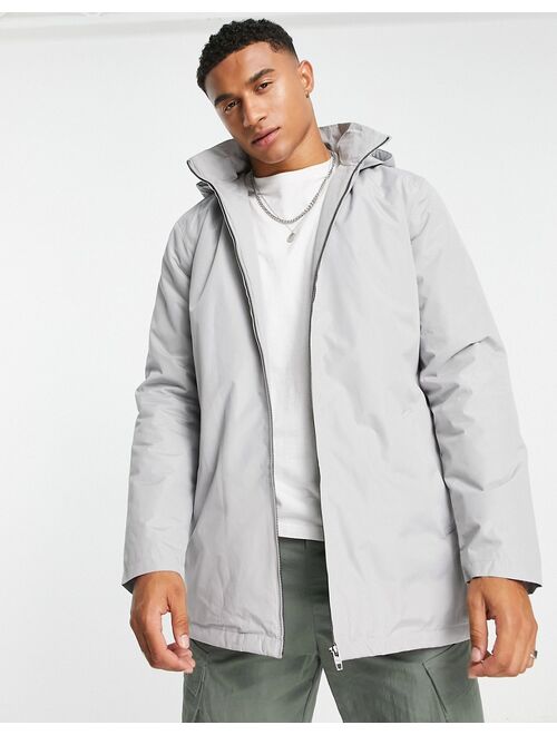 French Connection lined trench jacket with hood in light gray