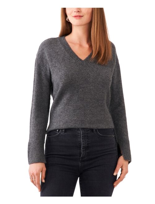 Vince Camuto Women's V-Neck Ribbed-Edge Sweater