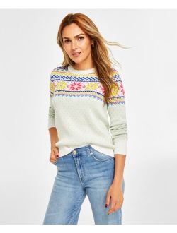 Holiday Lane Women's Multi-Color Fair Isle Sweater