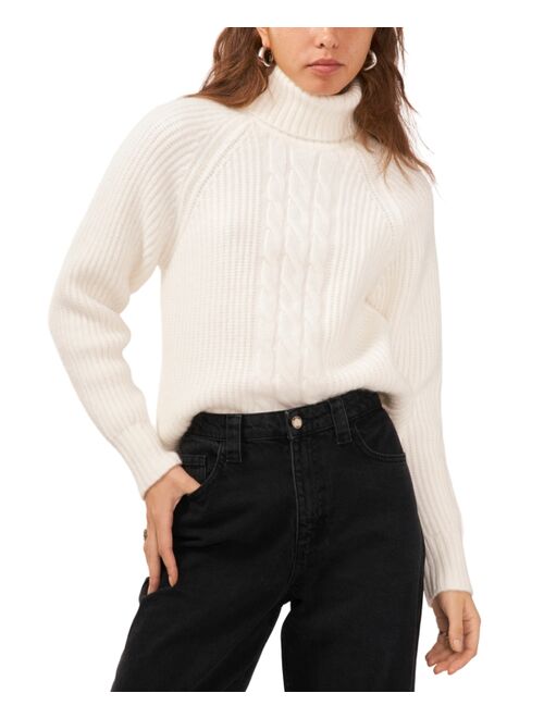 1.STATE Women's Turtleneck Back-Cutout Raglan-Sleeve Sweater