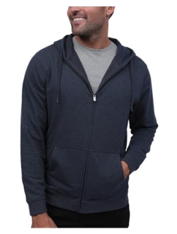 INTO THE AM Premium Zip Up Hoodies for Men S - 4XL Casual Lightweight Fitted Full Zip Sweatshirt