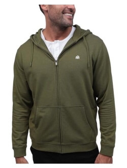 INTO THE AM Premium Zip Up Hoodies for Men S - 4XL Casual Lightweight Fitted Full Zip Sweatshirt