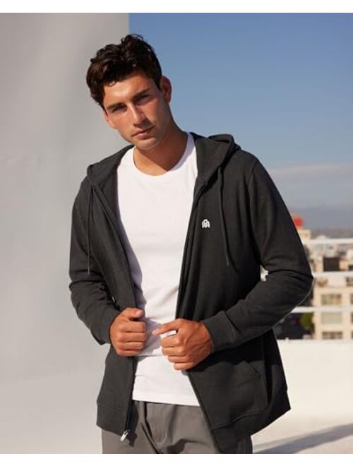 INTO THE AM Premium Zip Up Hoodies for Men S - 4XL Casual Lightweight Fitted Full Zip Sweatshirt