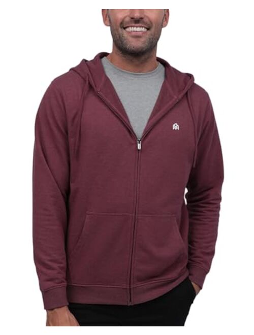 INTO THE AM Premium Zip Up Hoodies for Men S - 4XL Casual Lightweight Fitted Full Zip Sweatshirt