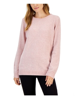 Karen Scott Petite Crewneck Chenille Sweater, Created for Macy's