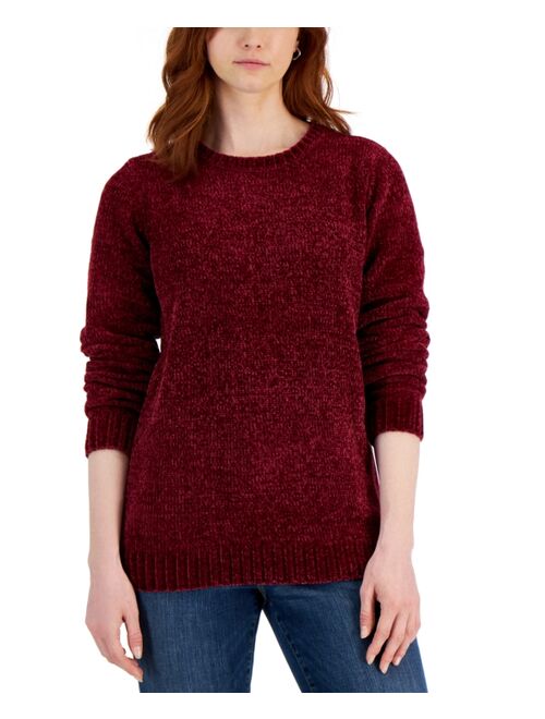 Karen Scott Petite Crewneck Chenille Sweater, Created for Macy's