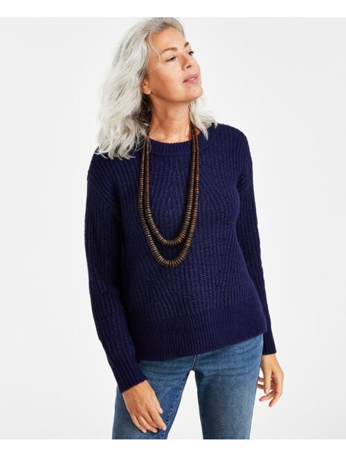 Style & Co Women's Crewneck Drop-Shoulder Sweater, Created for Macy's