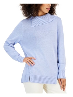 Karen Scott Women's Split Funnel-Neck Sweater, Created for Macy's