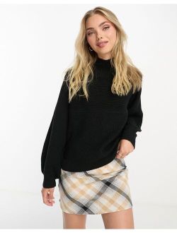 Libby high neck sweater in black