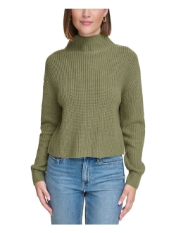 Jeans Women's Patched Mock Neck Sweater