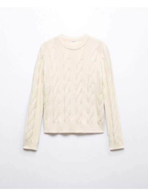 MANGO Women's Fitted Cable Knit Jumper