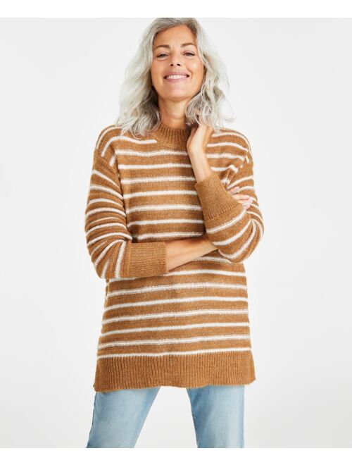 Style & Co Women's Textured Crewneck Tunic Sweater, Created for Macy's