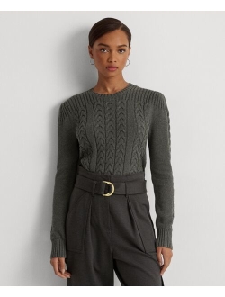 Lauren Ralph Lauren Women's Cable-Knit Puff-Sleeve Sweater