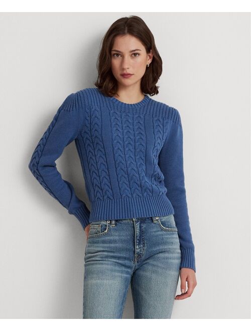 Polo Ralph Lauren Lauren Ralph Lauren Women's Cable-Knit Puff-Sleeve Sweater