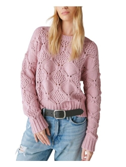 Women's Open-Stitch Pullover Sweater