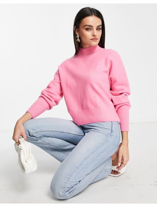 & Other Stories mock neck sweater in pink