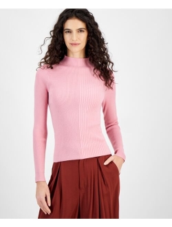 Women's Ribbed Mockneck Sweater, Created for Macy's