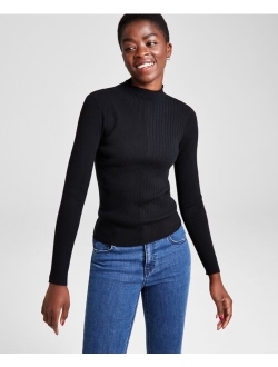 Women's Ribbed Mockneck Sweater, Created for Macy's