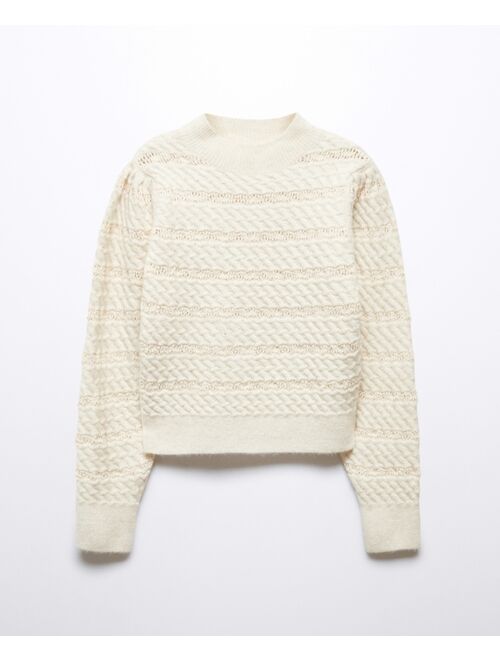 MANGO Women's Knitted Braided Sweater