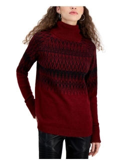 Fever Women's Shine Fair-Isle Turtleneck Sweater