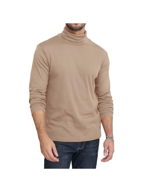 Lexiart Men's Casual Long Sleeve Turtleneck T-Shirts Basic Thermal Stretchy Pullover Undershirt