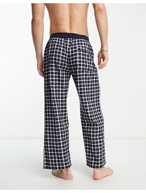 French Connection pajama bottoms in blue and white check