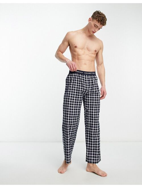 French Connection pajama bottoms in blue and white check