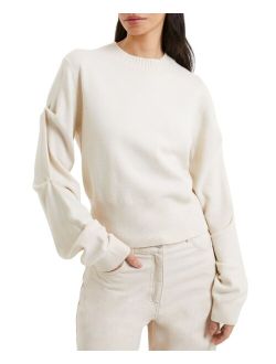 Women's Imitation Pearl-Sleeve Sweater