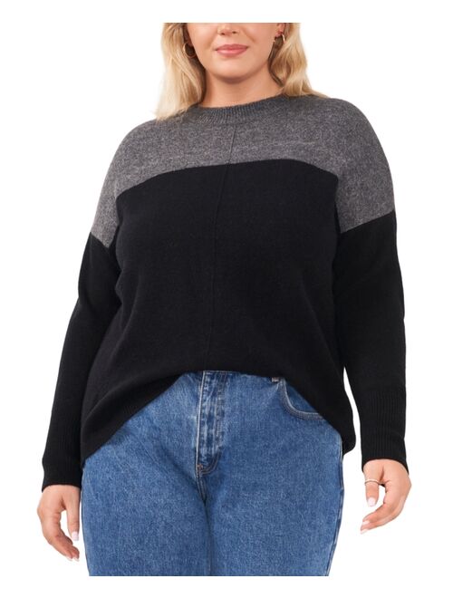 Vince Camuto Plus Size Extended Shoulder Color-Blocked Sweater