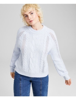 Women's Cable-Knit Raglan-Sleeve Sweater, Created for Macy's