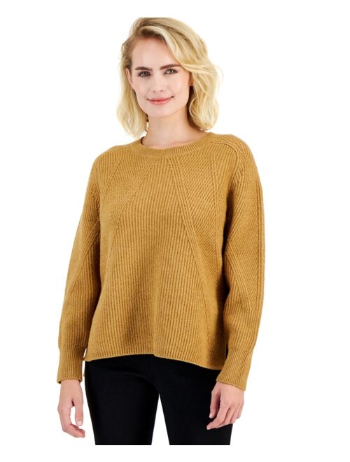 I.N.C. International Concepts Petite Ribbed Step-Hem Sweater, Created for Macy's