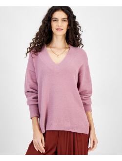 Women's Raglan-Sleeve V-Neck Sweater, Created for Macy's