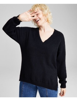 Women's Raglan-Sleeve V-Neck Sweater, Created for Macy's