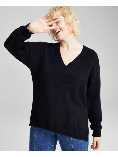 And Now This Women's Raglan-Sleeve V-Neck Sweater, Created for Macy's