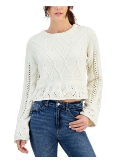 Planet Heart Juniors' Chenille Cropped Sweater