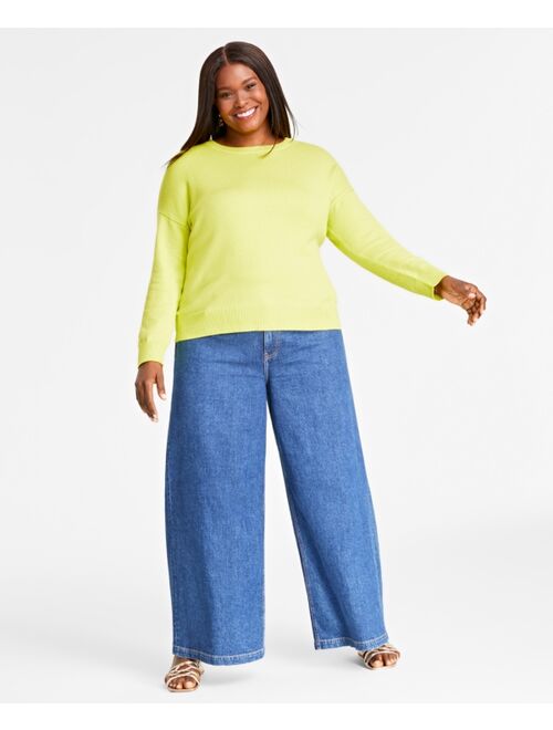 On 34th Plus Size Crewneck Sweater, Created for Macy's