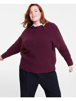 On 34th Plus Size Dolman-Sleeve Crewneck Sweater, Created for Macy's