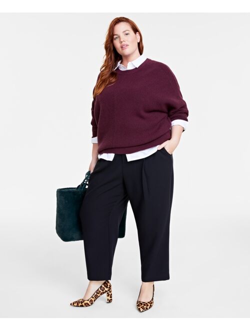 On 34th Plus Size Dolman-Sleeve Crewneck Sweater, Created for Macy's