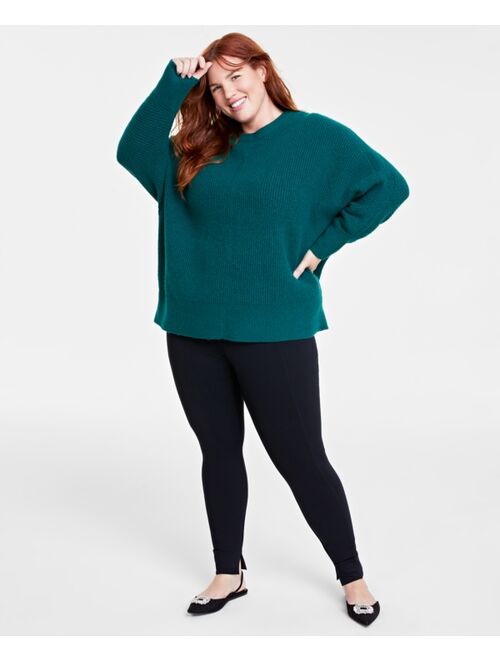 On 34th Plus Size Dolman-Sleeve Crewneck Sweater, Created for Macy's