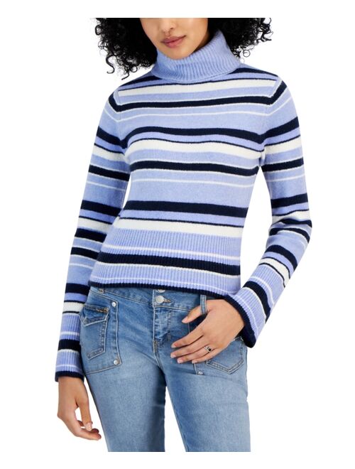 Pink Rose Juniors' Striped Turtleneck Sweater