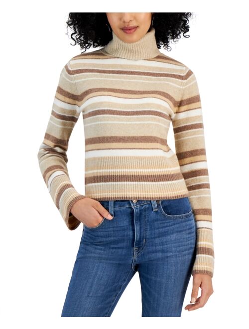 Pink Rose Juniors' Striped Turtleneck Sweater