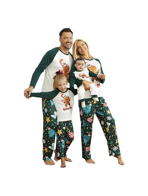 Mumetaz Christmas Pajamas for Family Set Tree Plaid Snowman Striped Reindeer Santa PJs Women Men Clothes Sleepwear