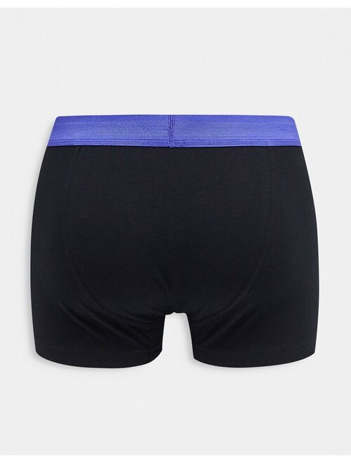 French Connection 3 pack contrast waist band boxers in black